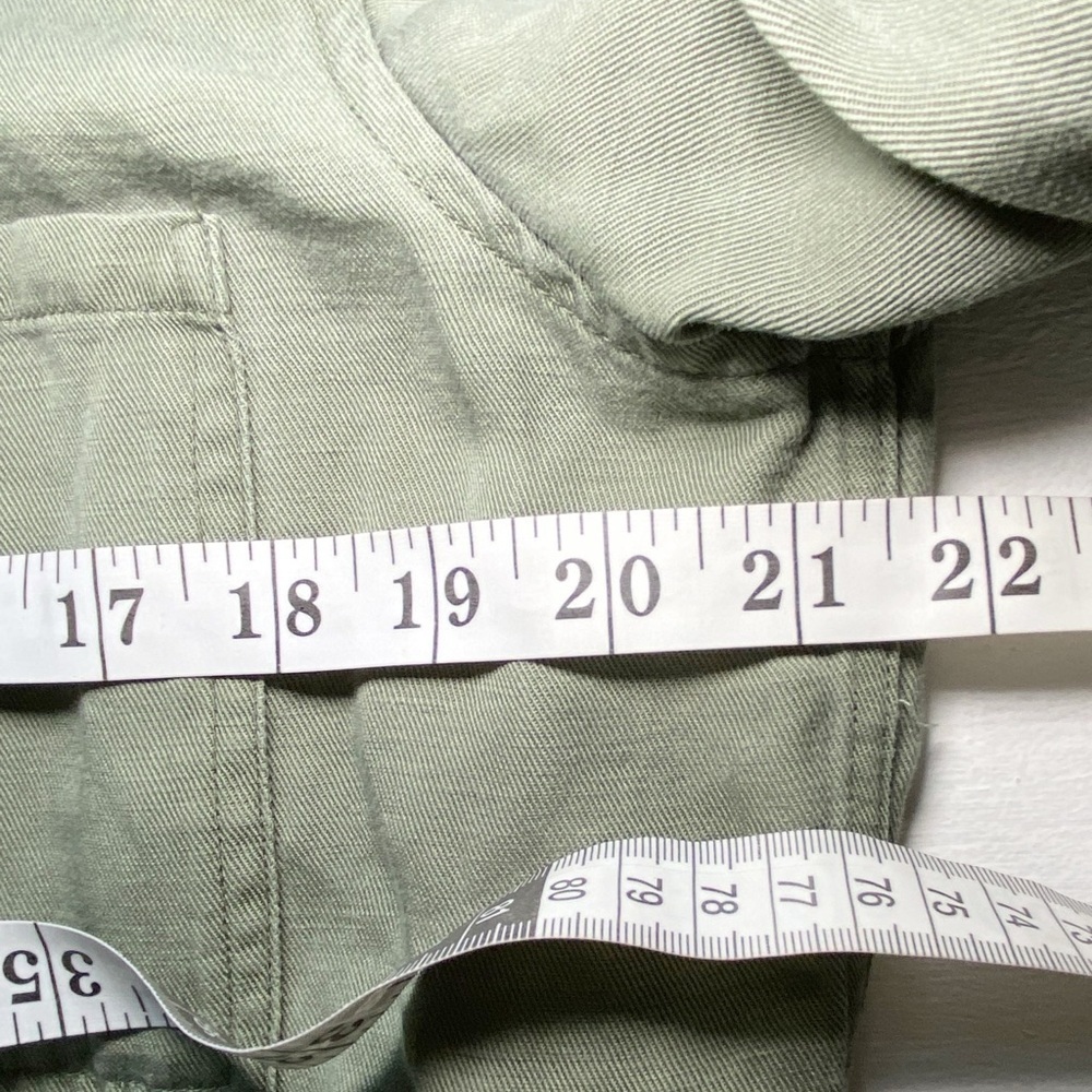 Rails Linen Marcel Sage with Stars Shirt Jacket Long Sleeve Button Down Green - Picture 12 of 16